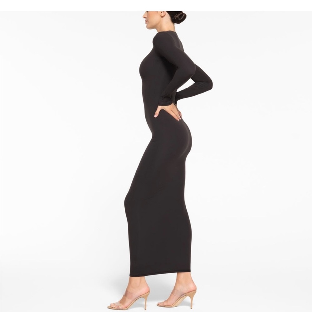 Skims Fits EveryBody Black Long Sleeve Dress NWOT